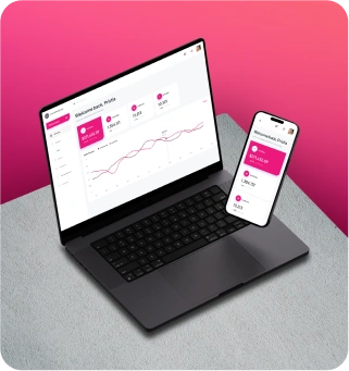 Watermelon back office analytics dashboard on laptop and mobile