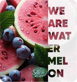 “We are Watermelon” — sliced watermelon and blueberries