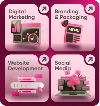 Marketing services — digital marketing, branding & packaging, website development, social media